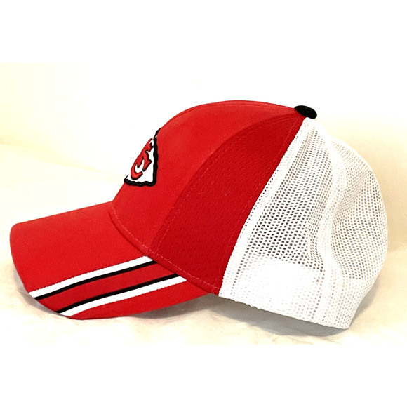Vintage Trucker Hat NFL Kansas City Chiefs Snap Back Cap Mesh Bangladesh Red - Picture 2 of 10